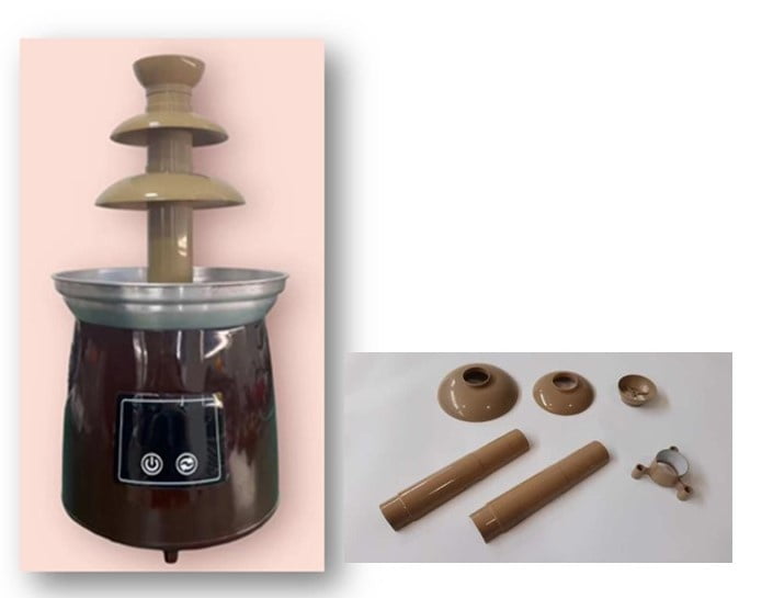 Nostalgia Electric 4-Tier Chocolate Fondue Machine Set, Stainless