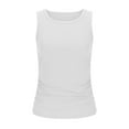thumbnail image 3 of Giftesty Tank Tops for Women Clearance Summer Women Solid Color Round Neck Pocket Sleeveless Casual Tee Tops Tank, 3 of 8