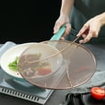 thumbnail image 3 of ReaNea Rose Gold Fine Mesh Splatter Screen, Stainless Steel Copper Grease Splatter Guard for Frying Pan with Resting Feet for Cooking, 3 of 5