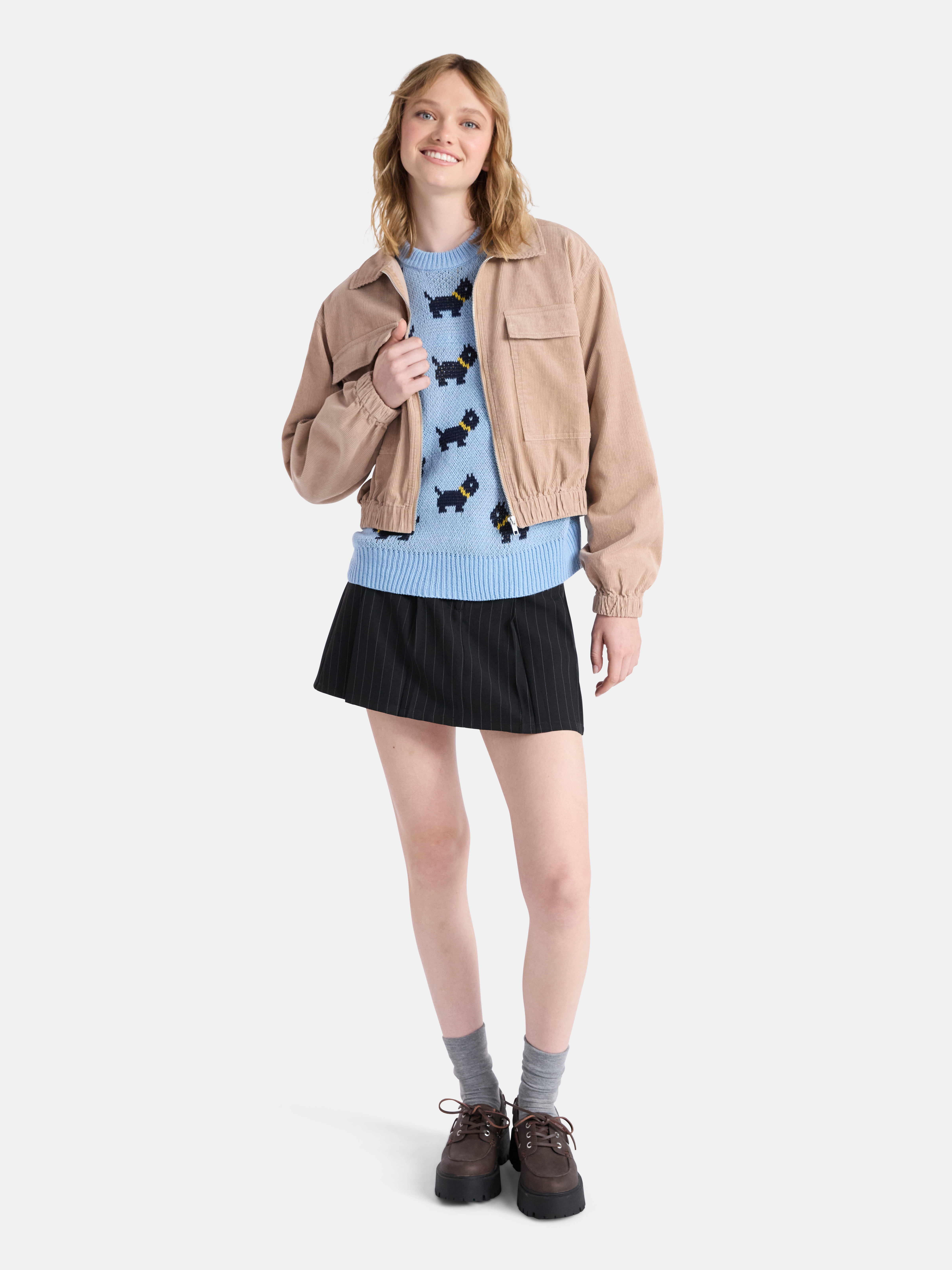 Netflix Stranger Things Corduroy Cotton Jacket from No Boundaries, Women’s and Women’s Plus
