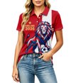 thumbnail image 2 of Women's Football Graphic T-Shirt, Women's Fashion Printed Short Sleeve Sports Top, Casual Athletic Workout Tee for Soccer Tournament 2026 Wine Size: L, 2 of 5