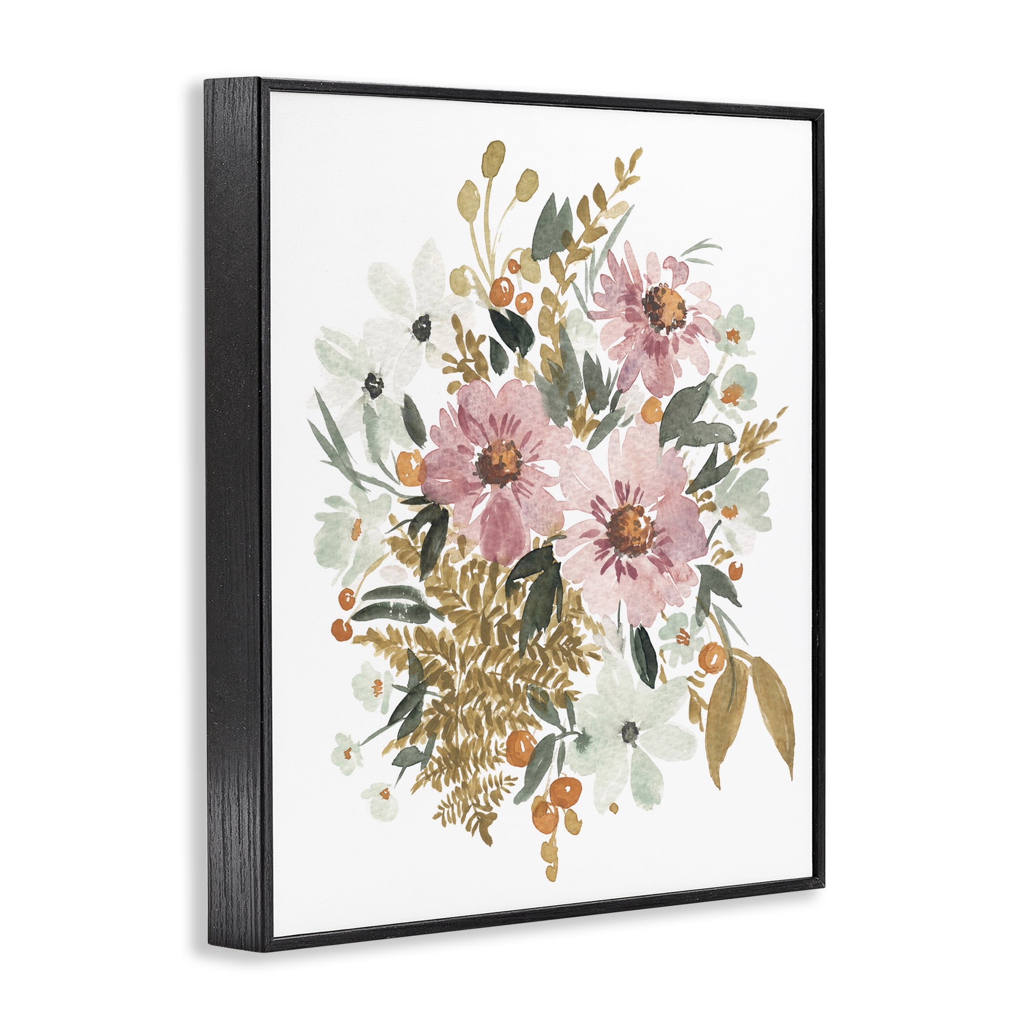 Stupell Industries Bundle Of Wildflowers Botanical & Floral Painting Black Framed Art Print Wall Art, 24 x 30