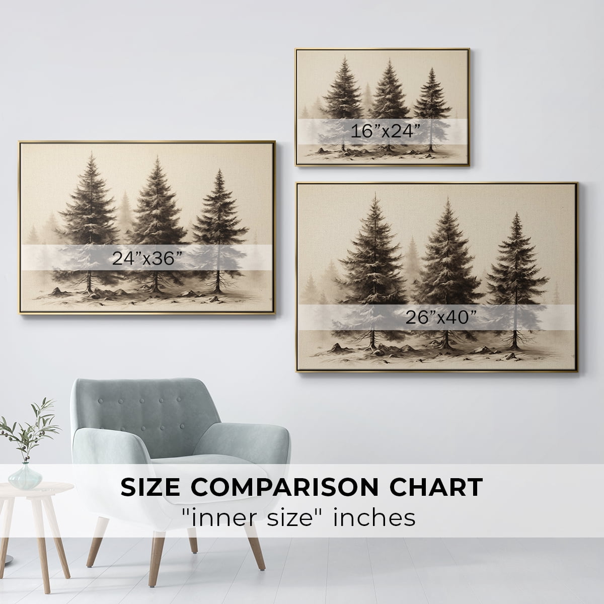 Vintage Landscape-CLXX By Wexford Home Framed in Gold Wood Gallery Wrapped Canvas 25 in. x 37 in.