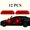 Red, variant on 12pcs of left exterior and interior car door stickers- high gloss plastic self-adhesive stripe with sparkling star design, safety opening warning sticker, disposable car parts, bright stripe pattern