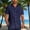 Dark Blue, variant on White Dress&nbsp;Shirts&nbsp;for Men Button Short Sleeve Collared Boho Tops Geometric Paisley Minimalist Button-up Shirts White,L