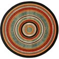 thumbnail image 5 of Unique Loom Outdoor Modern Collection Area Rug - Drift (7' 10" Round Multi/Black), 5 of 9