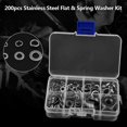 thumbnail image 2 of kit d'Outils de Verrouillage de Laveuse à Ressort Plat en Acier Inoxydable 200 Pcs M5M6M8M10 avec Boîte pour Accessoires de Fixation pour Décoration Maison durable et Antirouille Entretien et construction en Usine, 2 of 9