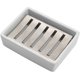 thumbnail image 1 of Porta Jabón de Acero Inoxidable y Cerámica, Doble Capa con Bandeja de Drenaje - ¡Dile Adiós al Jabón Blando y Húmedo! Fácil de Limpiar para Baño y Cocina (Jabonera Blanco) Soap Dish, 1 of 4