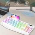 thumbnail image 2 of Wireless Keyboard Rechargeable Ergonomic with 9 Effects Backlits, Wrist Rest, Phone Holder, Silent Keys for PC, Laptop, Windows, Mac, 2 of 7