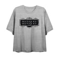 thumbnail image 5 of Beetlejuice Beetlejuice Black Sign Logo Women's Heather Gray Crop Tee-Small, 5 of 7