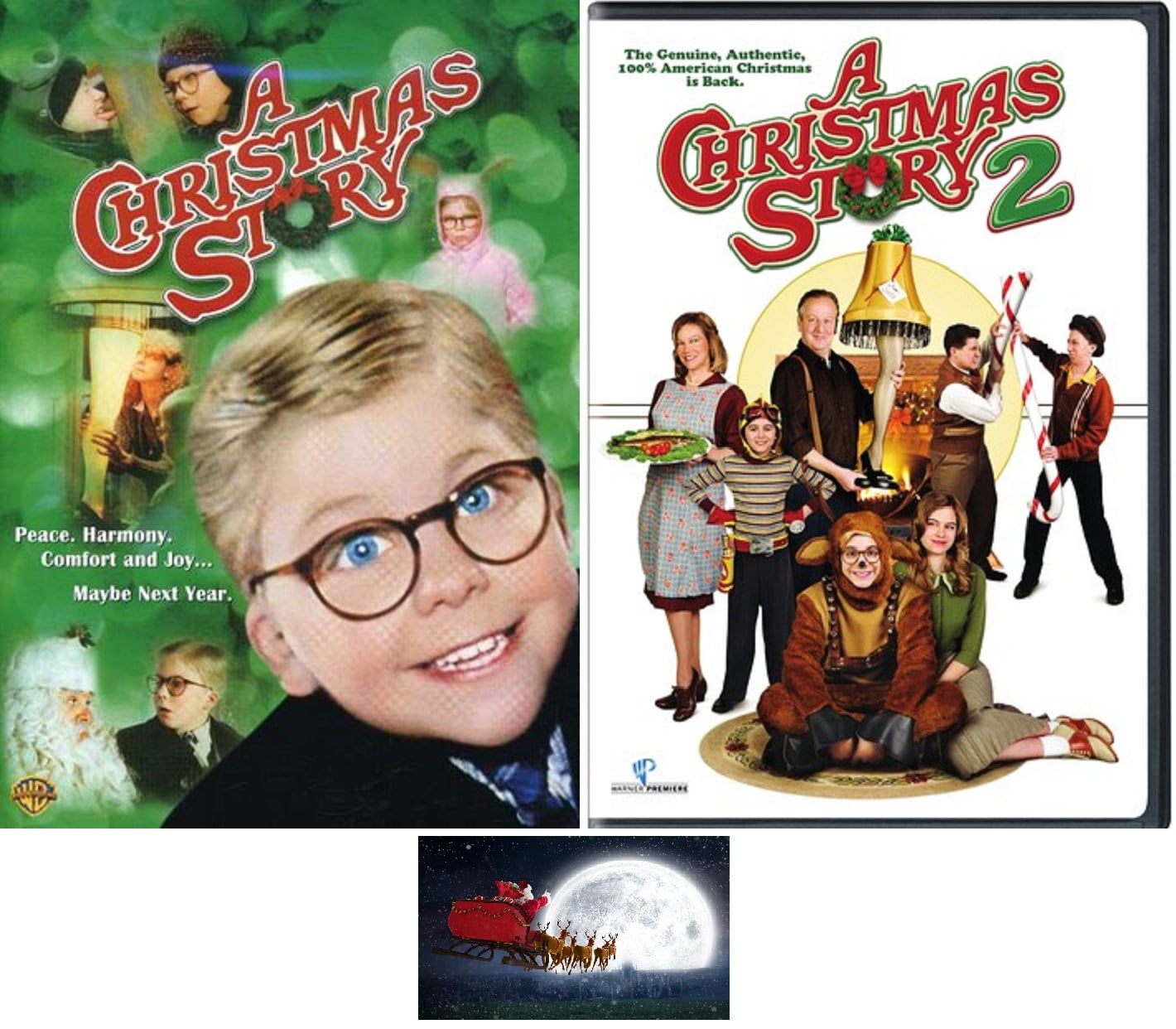 A Christmas Story Double Feature One 1 & Two 2 DVD Set Includes Santa