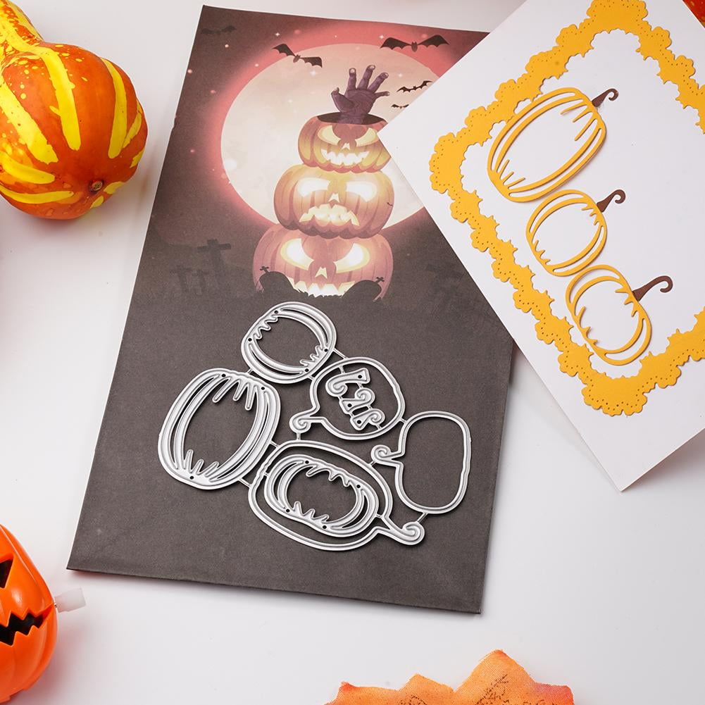 Diy Hollow Cutting Dies Halloween Pumpkin Lantern Shaped Scrapbook Stencils  For Festival