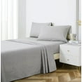 thumbnail image 4 of Ensemble de draps 4 pièces doux en microfibre solide Chaps, gris, double, 4 of 5