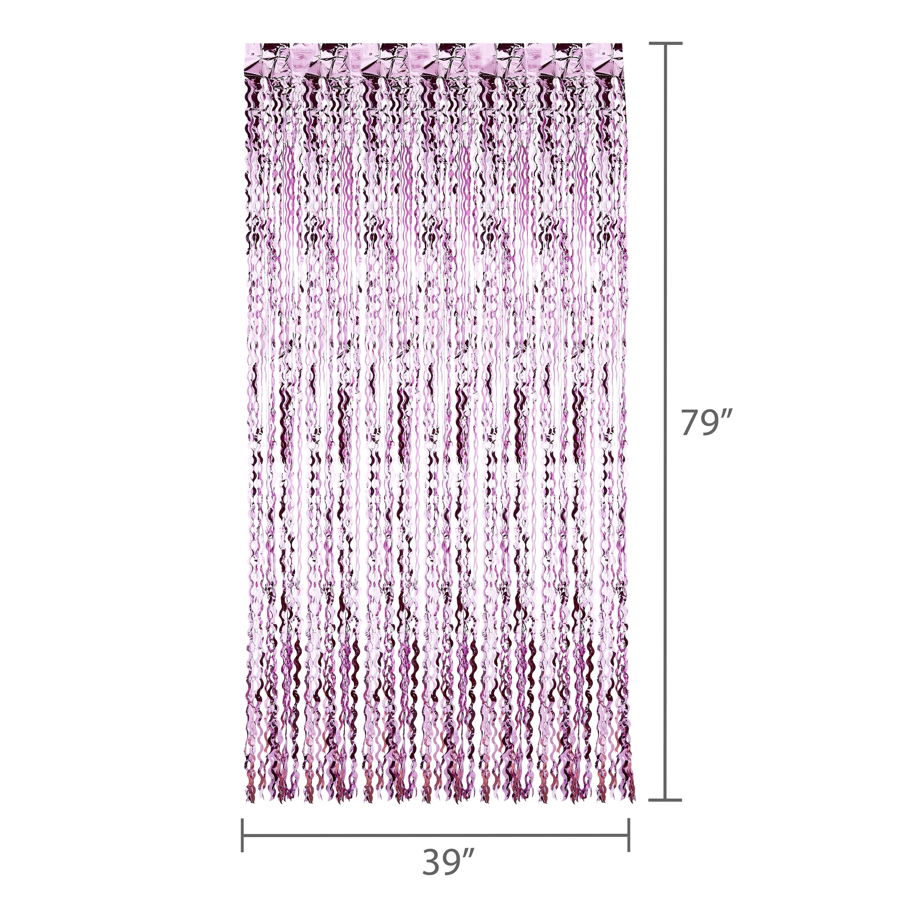 Metallic Pink Curly Foil Door Fringe 39" x 78.5", by Way To Celebrate
