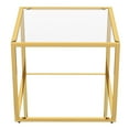 thumbnail image 3 of Contemporary Metal and Glass Large Square Coffee Table - Gold, 3 of 7