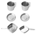 thumbnail image 1 of Riwcyla 6pcs Camping Cookware Set Portable Picnic Cookware Kit Stainless Steel Travel Tableware Cooking Accessory, 1 of 6