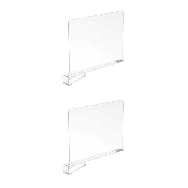 relayinert 2pieces Well Organized Closet Shelf Dividers For Convenient Life Save Space Transparent Color 2Set