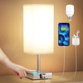 thumbnail image 2 of Luz regulable, lámpara de mesita de noche moderna para dormitorio, sala de estar, lámpara de escritorio LED WhitennSmart, puerto de carga USB, brillo ajustable, táctil, 2 of 5