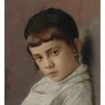 thumbnail image 3 of Isidor Kaufmann 20x21 Black Modern Framed Museum Art Print Titled - Portrait of a Young Boy with Peyot, 3 of 5