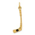 thumbnail image 1 of 14k Yellow Gold Hockey Goalie Stick Puck Glove Necklace Charm Pendant Sport, 1 of 7