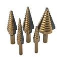 thumbnail image 4 of Amdohai 5PCS Step Drill Bit Set Multiple Hole Step Drill High Speed Steel Total 50 Sizes Drilling Tool with Aluminum Box, 4 of 8