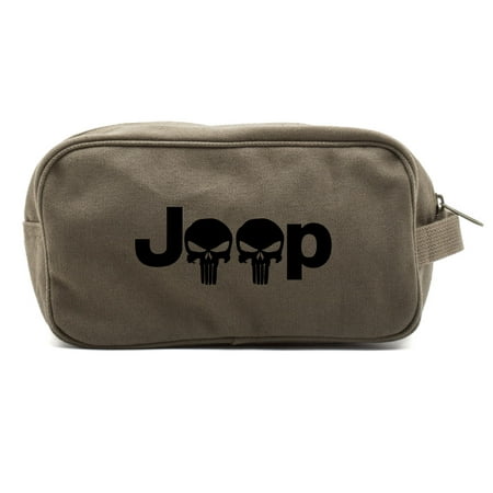 Jeep Wrangler Renegade Cherokee Punisher Skull Toiletry Bag Travel Shaving