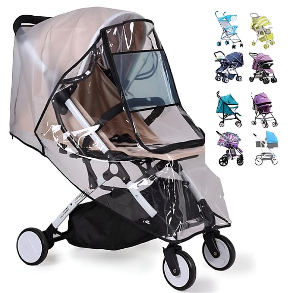 BESTSKY Universal Stroller Raincover Rain Cover, Windproof Baby Stroller Pushchair Travel Weather Shield, Protect from Dust and Snow