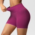 thumbnail image 4 of Ohufall Summer Yoga Shorts for Women Fashion Breathable Solid Color Stretchy High Waist Tummy Control Gym Workout Shorts Ladies Comfy Slim Fit Legging Shorts, 4 of 8