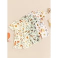 thumbnail image 3 of ALASELEGANTES Kids Baby Girls Summer Short Clothes Set, Chicken/Cow/Flower Print Short Sleeve T-shirt with Shorts Set Toddler 2Pcs Suit, 3 of 9