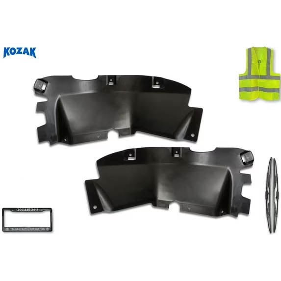 KOZAK Compatible with  Volvo VNL 2018  Air Deflector Black Plastic Set
