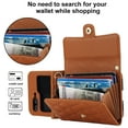 thumbnail image 6 of ELEHOLD Case for Samsung Galaxy Z Flip7, RFID Leather Wallet Phone Case with Shoulder Strap,Brown, 6 of 6