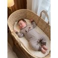 thumbnail image 4 of Cenuakty Baby Boy Fall Romper Waffle Stripe Print Embroidery Long Sleeve Jumpsuits, 4 of 9