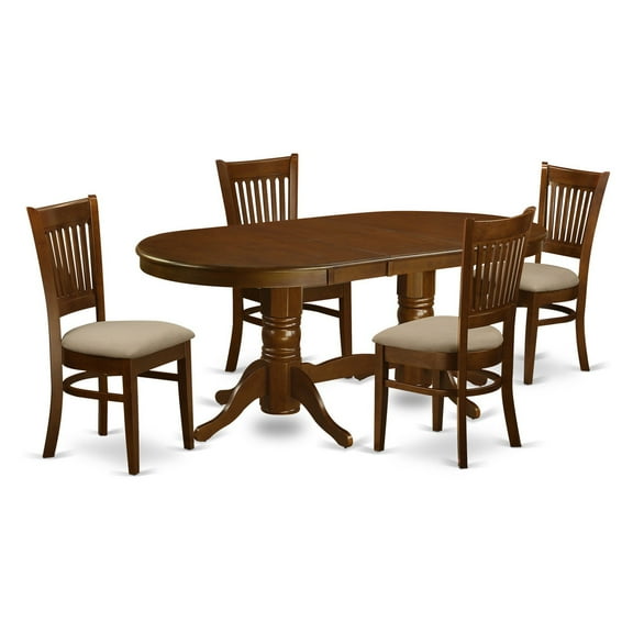 VANC5-ESP-W 5 Pc Dining room set for 4 Dining Table with Leaf and 4 Chairs for Dining