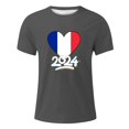 thumbnail image 4 of Wyzesi Polyester T Shirts Men Men's Spring and Summer Fashion Pure Color Printed Before The Bosom Breathable T Shirt Compression T Shirts Men Turtle Neck, 4 of 4