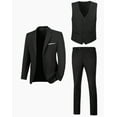 thumbnail image 6 of Wehilion Men’s Suit Slim Fit 3 Piece Suit Prom Suits Set Wedding Party Collared Long Sleeve Jacket Vest Pants for Groomsmen Black XXL, 6 of 7