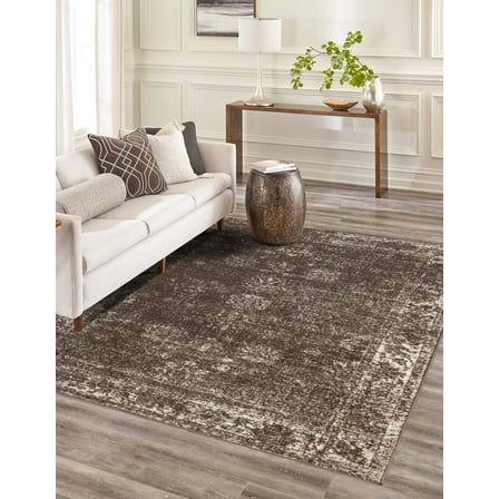 Rugs.com Monte Carlo Collection Rug – 6' x 9' Brown Medium Rug Perfect For Living Rooms, Large Dining Rooms, Open Floorplans
