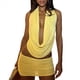 thumbnail image 3 of Vestido Mini Ajustado con Cuello en V Profundo para Mujer, Sin Mangas, para Fiestas y Clubes Amarillo S, 3 of 8