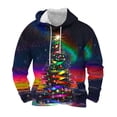 thumbnail image 1 of Sudadera con capucha para hombre, informal, con cordón, estampado navideño, deportiva, blusa de poliéster, 1 of 4