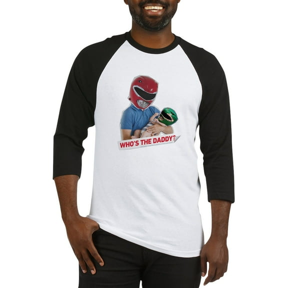 CafePress - Power Rangers Who's The Daddy - Cotton Baseball Jersey, 3/4 Raglan Sleeve Shirt