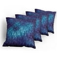 thumbnail image 5 of Ambesonne Blue Throw Pillow Cover 4 Pack, Cosmic Rain Effect Vivid, 16", Blue Black, 5 of 7