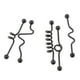 thumbnail image 5 of 5 Piezas Pendientes Túneles de Oreja Joyas Pircing Pendientes de Color Negro Accesorios Negro Yinane Pendiente de barra industrial, 5 of 8