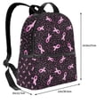 thumbnail image 4 of Lsque Breast Cancer Awareness3 Pattern Backpack – School Travel Canvas Daypack with Ergonomic Padded Straps, Multiple Compartments & Leather Handle, 4 of 5