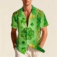 thumbnail image 2 of Awdenio Mens Shirts Casual St Patricks Day Shirts Clover St Pattys Day Funny Hat Dwarf Green Printed Short Sleeve Button Down Shirt, 2 of 8