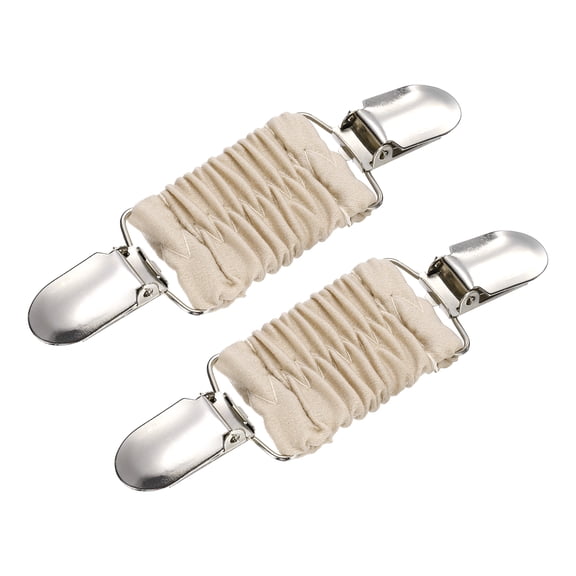 2pack Dress Cinch Clips, Sweater Clips Shawl Cardigan Collar Clips Scarf Clip Tightener Dress Back Cinch Clip for Women, Beige
