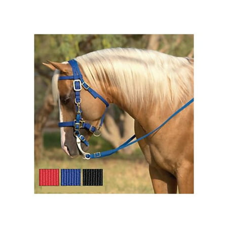 Trail Bridle - Triple E Nylon Halter Trail Bridle Red