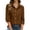 Brown, variant on Women's Button Down Shirts Collared Solid Color Work Fashion Spring Tops Long Sleeve Business Casual Blouses