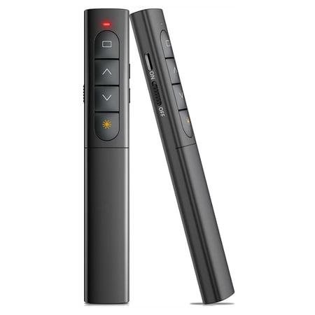 Double head Wireless Presenter Remote Presentation Clicker with Hyperlink & Volume Remote Control PowerPoint Office Presentation Clicker for Keynote/PPT/Mac/PC/Laptop -1Pack
