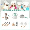 thumbnail image 3 of OLAKIDS Corner Kids Kitchen Playset, Toddler Wooden Pretend Cooking Set with Lights Sounds Coffee Machine Washing Machine, Stove Removable Sink Storage Cabinet, Simulation Play Kitchen Toy, 3 of 9