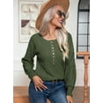 thumbnail image 6 of Oversized Sweater 90s Vintage Knitted Sweater for Women Long Sleeve Cable Knit Crewneck Pullover Tops Plus Size Army Green S, 6 of 8