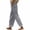 Gray Pants, variant on Cotton Linen Pants for Women Casual Summer Elastic High Waist Cropped Trousers Drawstring Pockets Slacks Khaki S